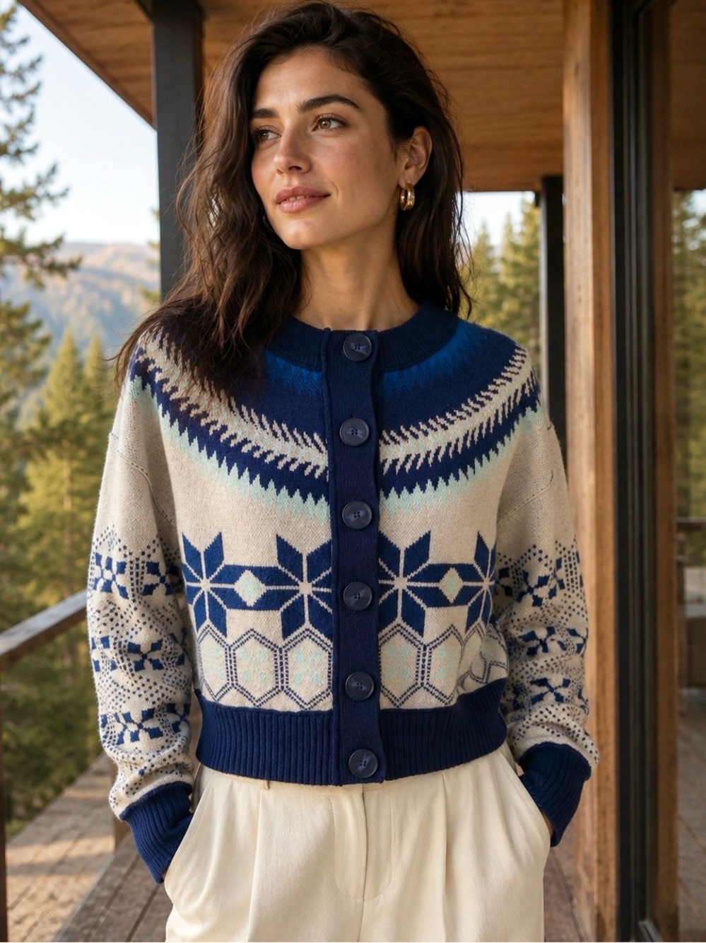 Anthropologie NWT Fair Isle Maeve Cropped Cardigan Sweater, Size XS